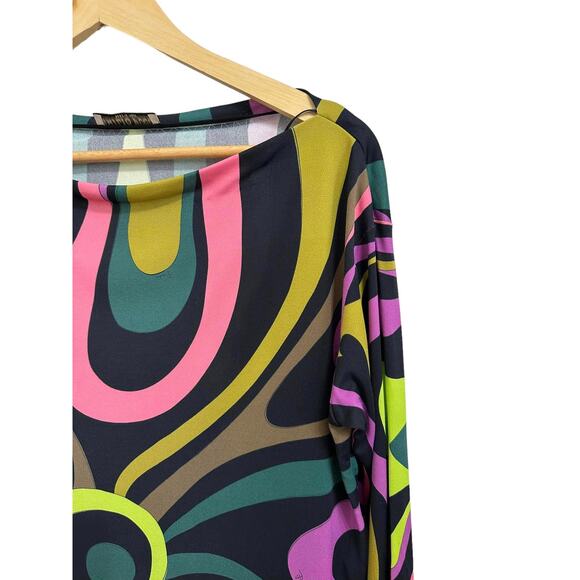 EMILIO PUCCI Marmo-Print Multicolored Top Silk Size 2 $935 - Picture 4 of 9